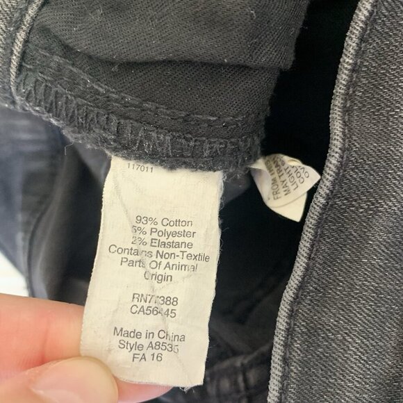 Madewell 9" High Rise Skinny Jeans 24 Distressed Black Slim Y2K Grunge - Picture 8 of 8